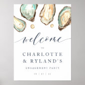 Kust Waterverf Oyster & Pearl Welcome Sign Poster (Voorkant)