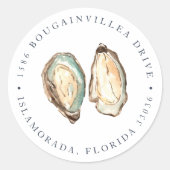 Kust Waterverf Oyster Return Address Sticker (Voorkant)