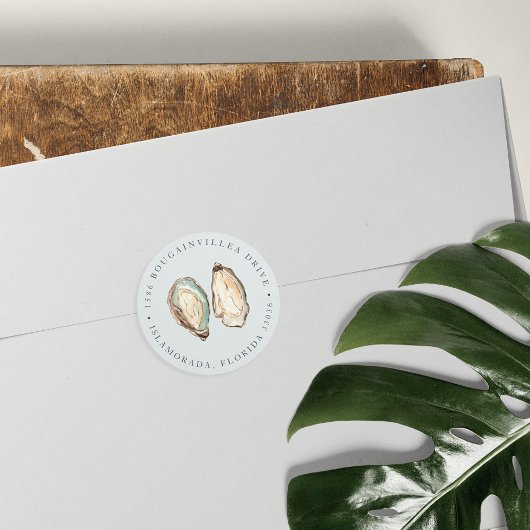 Kust Waterverf Oyster Return Address Sticker