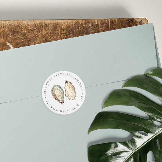 Kust Waterverf Oyster Return Address Sticker