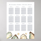 Kust Waterverf Oyster Trouwstoel Grafiek Poster (Voorkant)