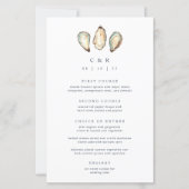 Kust Waterverf Oyster Wedding Menu (Voorkant)