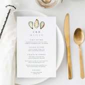 Kust Waterverf Oyster Wedding Menu