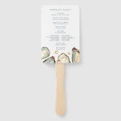 Kust Waterverf Oyster Wedding Programma Handwaaier (Achterkant)