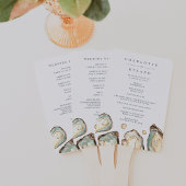 Kust Waterverf Oyster Wedding Programma Handwaaier