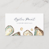 Kust Waterverf Pearl & Oyster QR Code Visitekaartje (Voorkant)