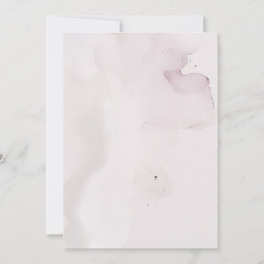 Kust Waterverf Roze Elegante bruiloft Kaart (Achterkant)