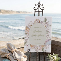 Kust Waterverf Schelpen en Bloemige Baby Shower