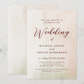 Kust Waterverf Sepia Elegant Huwelijk Kaart (Voorkant / Achterkant)