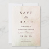 Kust Waterverf Sepia elegant Save the Date Kaart (Voorkant)