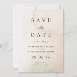 Kust Waterverf Sepia elegant Save the Date Kaart