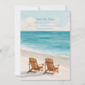 Kust Waterverf Strand Foto Save The Date (Voorkant)