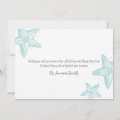 Kust Waterverf Strand Kerst Feestdagenkaart (Achterkant)