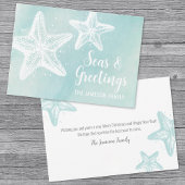 Kust Waterverf Strand Kerst Feestdagenkaart