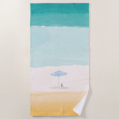 Kust Waterverf Strandparaplu Hond Handdoek (Voorkant)
