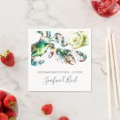 Kust Waterverf Vis en zeevruchten gepersonaliseerd Servet (Insitu)