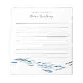 Kust Waterverf Vis gepersonaliseerd gevoerd Notitieblok (Voorkant)