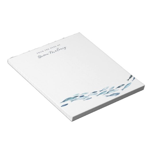 Kust Waterverf Vis gepersonaliseerd Notitieblok (Schuin)