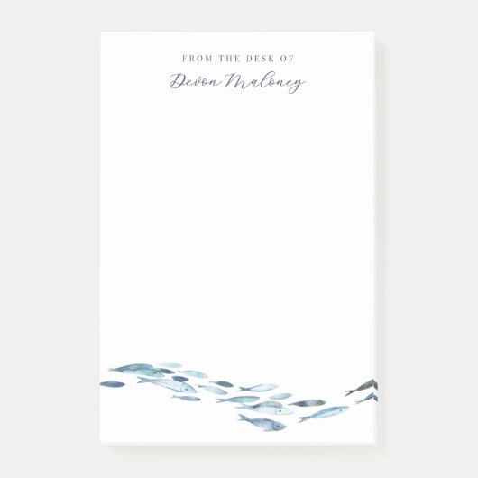 Kust Waterverf Vis gepersonaliseerd Post-it® Notes (Voorkant)