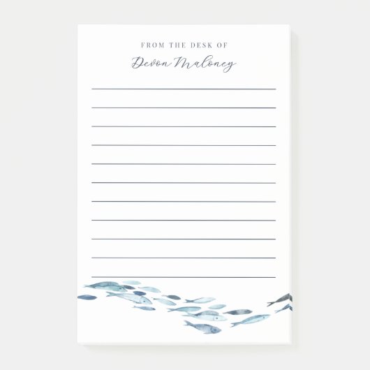 Kust Waterverf Vis gepersonaliseerd Post-it® Notes (Voorkant)