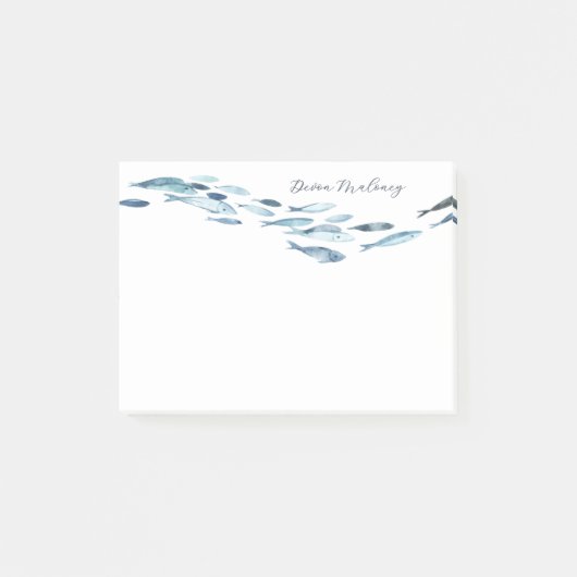 Kust Waterverf Vis gepersonaliseerd Post-it® Notes (Voorkant)