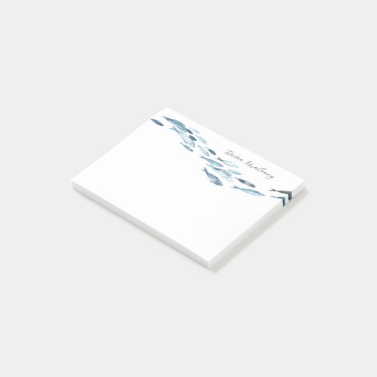 Kust Waterverf Vis gepersonaliseerd Post-it® Notes (Schuin)