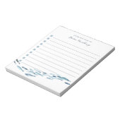 Kust Waterverf Vis gepersonaliseerde Lined To-Do Notitieblok (Linkerzijde)