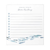 Kust Waterverf Vis gepersonaliseerde Lined To-Do Notitieblok (Voorkant)