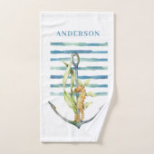 KUST Waterverf Zeepaardje & Anker Ontwerp Handdoek (Handdoek)