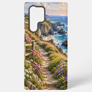 Kust Wilde Bloem Zonsondergang Phonehoesje Samsung Galaxy Hoesje