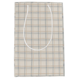 Kust Windowpane Plaid in Mist Blauwen Zand Medium Cadeauzakje