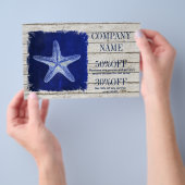 kust witgekalkt hout zeevaartblauw zeester flyer (Hand)