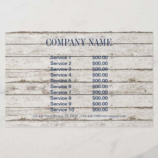 kust witgeschilderd hout zeevaartblauwe zeester flyer (Achterkant)