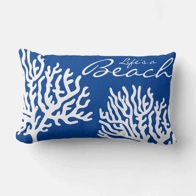 Kust Witte Zee Koraal Leven is een Strand Kussen (Voorkant)