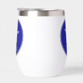 Kust Witte Zeester op Navy Blue Monogram (Rechts)