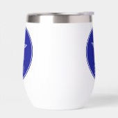 Kust Witte Zeester op Navy Blue Monogram (Links)