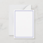 Kust Witte Zeester op Navy Blue Monogram Notitiekaartje (Achterkant)