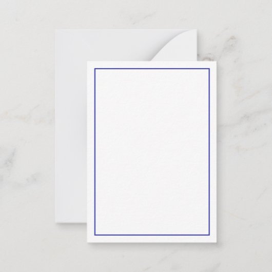 Kust Witte Zeester op Navy Blue Monogram Notitiekaartje (Achterkant)