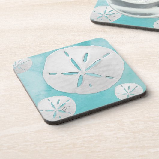 Kust Zand Dollar Turquoise Tropisch Strand Bier Onderzetter (Linkerzijde)