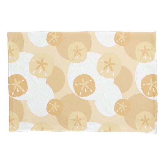 Kust Zanddollar Beige Wit Abstract Patroon Kussensloop (Voorkant)