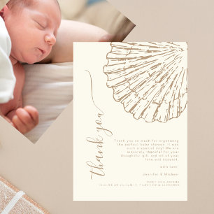 Kust Zandige Beige Baby Shower Foto Bedankt 