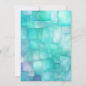 Kust Zee Glas 2 Blauwgroen Lavendel Elegante bruil Kaart (Achterkant)