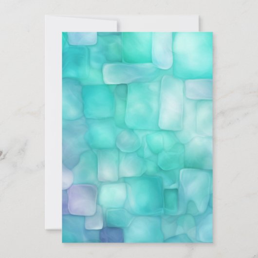 Kust Zee Glas 2 Blauwgroen Lavendel Moderne bruilo Kaart (Achterkant)