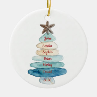 Kust Zee Glas Boom Op Maat Gemaakte Familie Orname Keramisch Ornament
