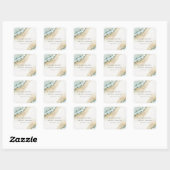Kust Zee Golf Sand Strand Nautilus Bruidsdiner Vierkante Sticker (Vel)