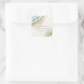 Kust Zee Golf Sand Strand Nautilus Bruidsdiner Vierkante Sticker (Tas)