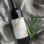 Kust Zee Golf Zand Strand Nautisch Bruidsdiner Wijn Etiket