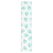 Kust Zee Groene Gradient Koralen & Wit Korte Tafelloper (Voorkant)