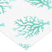 Kust Zee Groene Gradient Koralen & Wit Korte Tafelloper (Hoek)