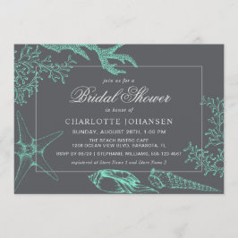 Kust Zee Koraal Nautisch Thema Vrijgezellenfeest Kaart